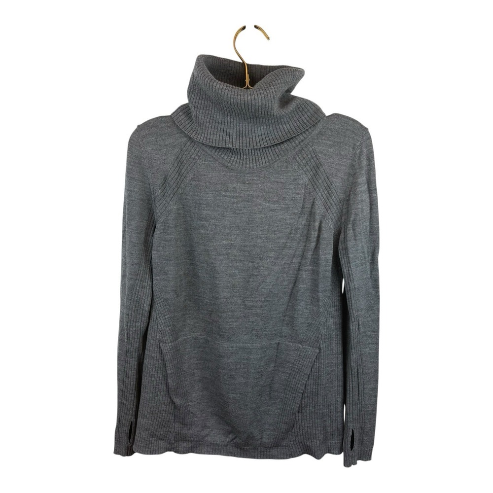 Lululemon Gray 100% Merino‎ Wool Turtleneck Sweater Size 6